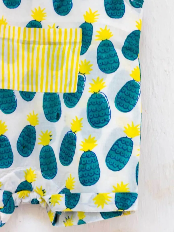 Sunshine Blast Organic Cotton Block Printed Dungarees