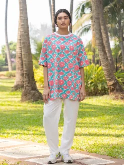 Surya Hand Block Printed Oversized T-shirt