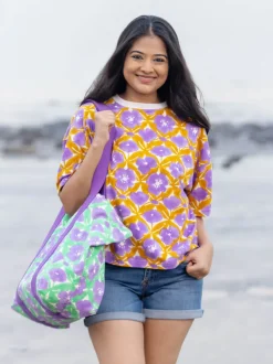 Surya Hand Block Printed Tote Bag