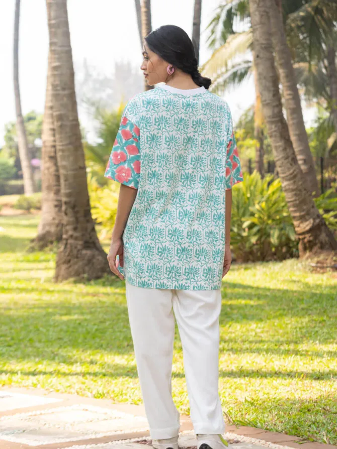Surya Hand Block Printed Oversized T-shirt