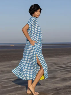 Tamara Blue Polka Kaftan