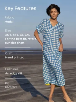 Tamara Blue Polka Kaftan