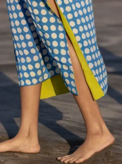Tamara Blue Polka Kaftan