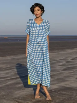 Tamara Blue Polka Kaftan