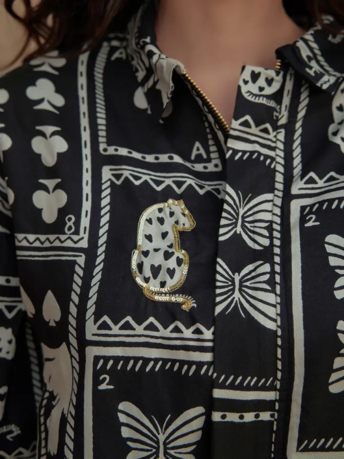 Tangier Embroidered Twill Bomber Jacket