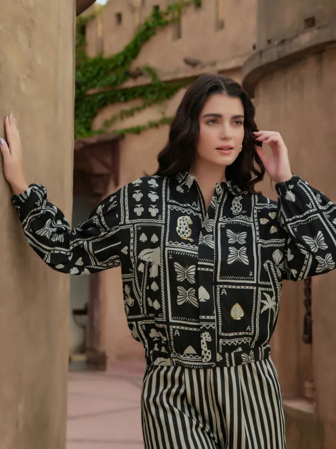 Tangier Embroidered Twill Bomber Jacket