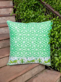 Tejas Hand Block Printed Cotton Cushion Cover - 24 Inch
