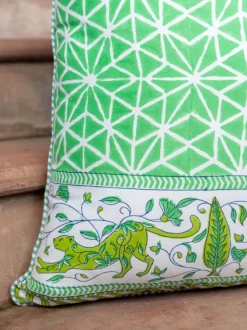 Tejas Hand Block Printed Cotton Cushion Cover - 24 Inch