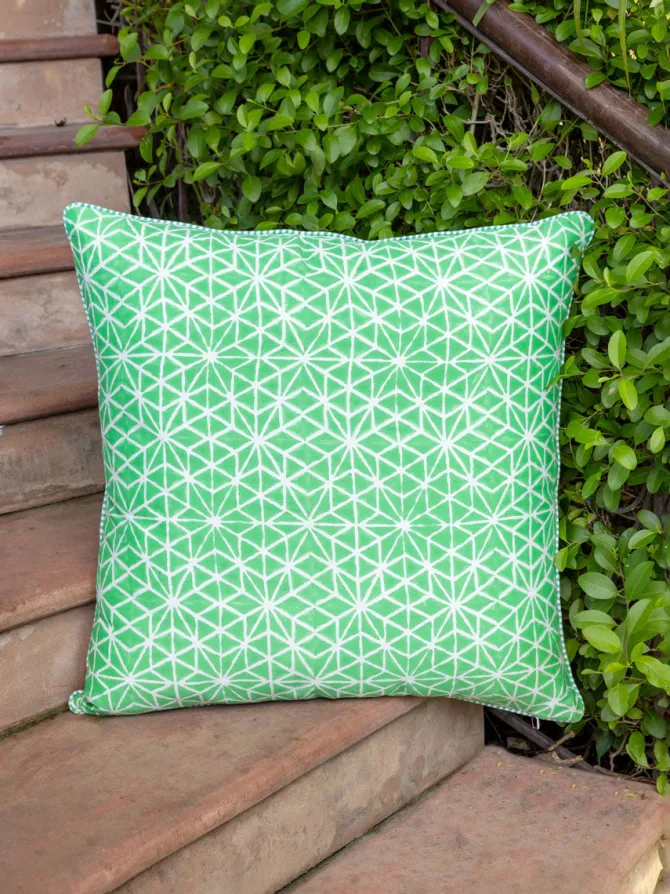 Tejas Hand Block Printed Cotton Cushion Cover - 24 Inch