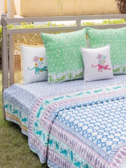 Tejas Hand Block Printed Cotton Cushion Cover - 24 Inch