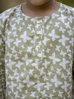 Tejas Organic Cotton Hand Printed Long Kurta