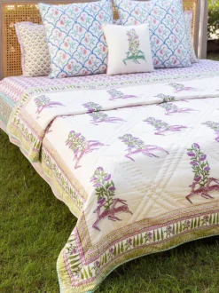 The Great Indian Stag Block Printed Cotton Quilt