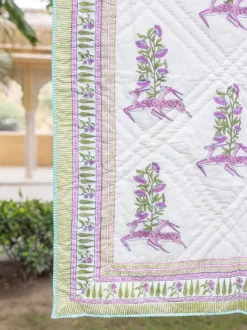 The Great Indian Stag Block Printed Cotton Quilt