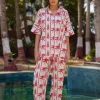 Ti amo Block Printed Cotton Co-ord Set of 2