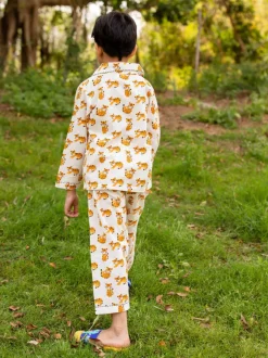 Tiger My Friend Block Printed Cotton Pyjama Set