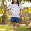Tiny Boat Organic Cotton Block Printed T-shirt