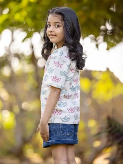 Tiny Boat Organic Cotton Block Printed T-shirt