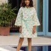 Tiny Sailor Block Printed Waffle Cotton Bath Robe