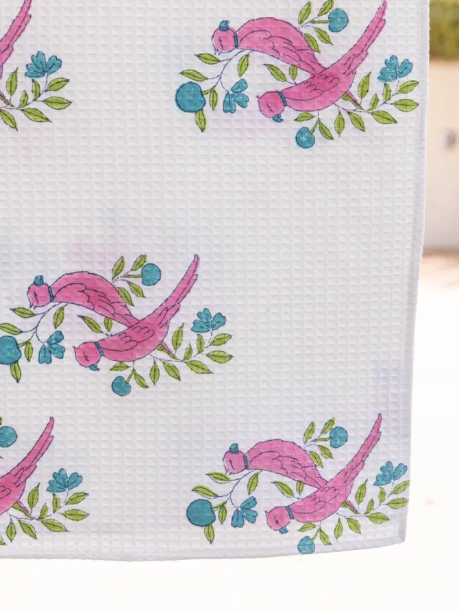 Tota Rani Block Printed Cotton Bath Towel
