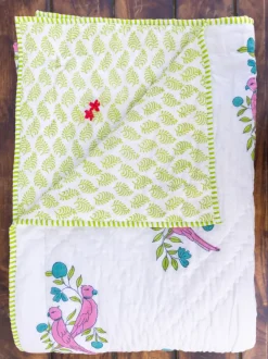 Tota Rani Hand Block Printed Cotton Quilt