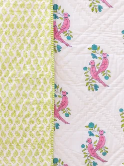 Tota Rani Hand Block Printed Cotton Quilt for Infants
