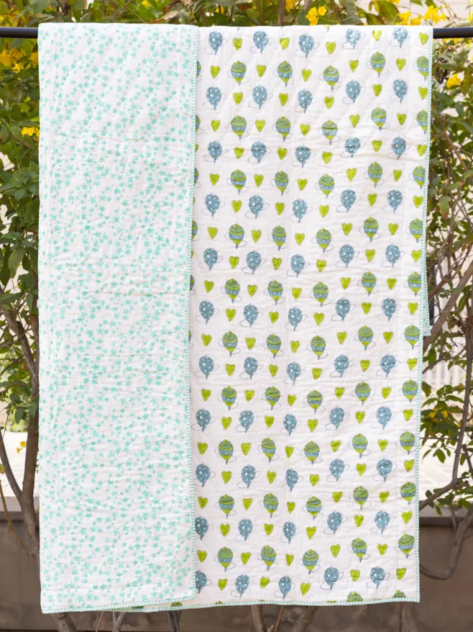 Toy Story Hand Block Printed Cotton Quilt for Infants