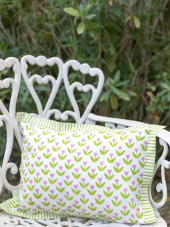 Tulip Garden Hand Block Printed Cotton Infant Pillow