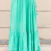 Turquoise Crinkled Skirt