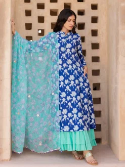Turquoise Crinkled Skirt