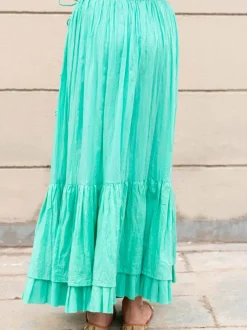 Turquoise Crinkled Skirt