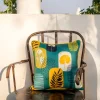 Turquoise Melody Cotton Cushion Cover - 16 Inch
