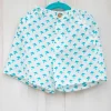 Turquoise Umbrella Organic Cotton Block Printed Shorts