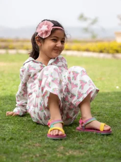 Unicorn Block Printed Cotton Top & Pyjama Set