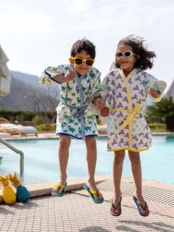 Unicorn Block Printed Waffle Cotton Bath Robe