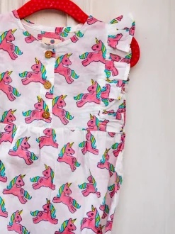 Unicorn Organic Cotton Block Printed Romper