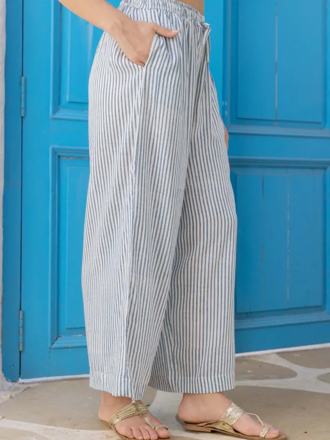 Urban Grey Stripes Palazzo Pants