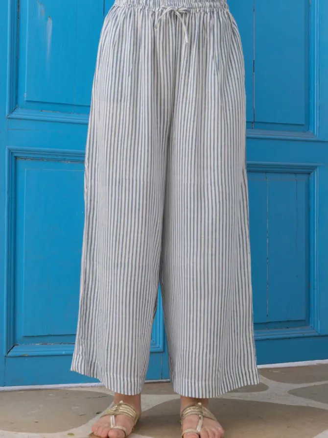 Urban Grey Stripes Palazzo Pants