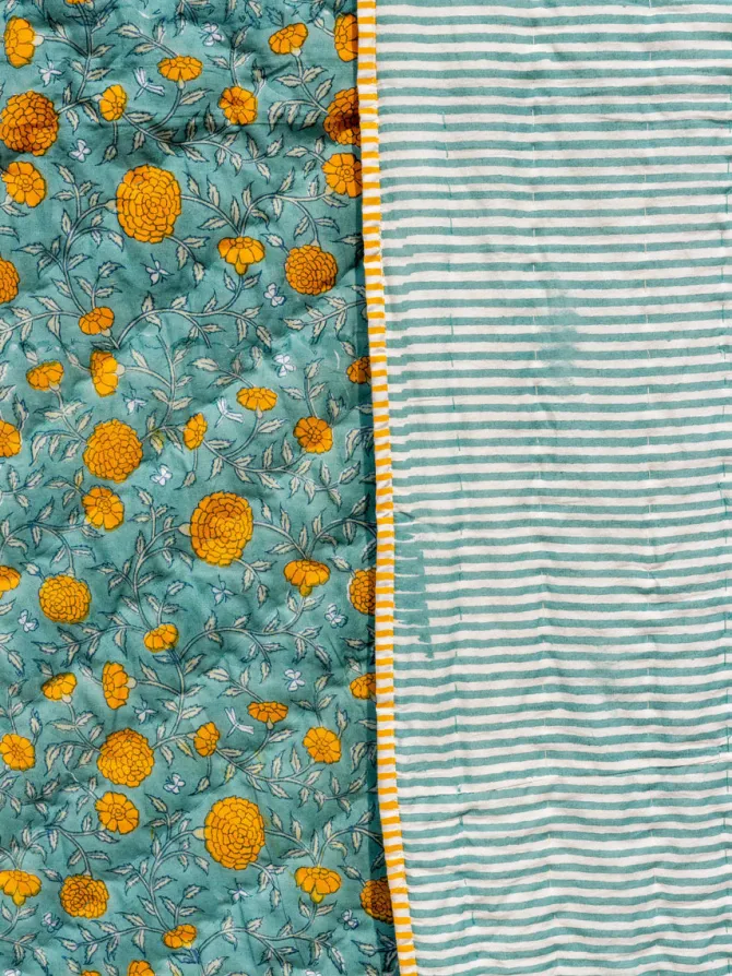 Utsa Block Printed Cotton Quilt