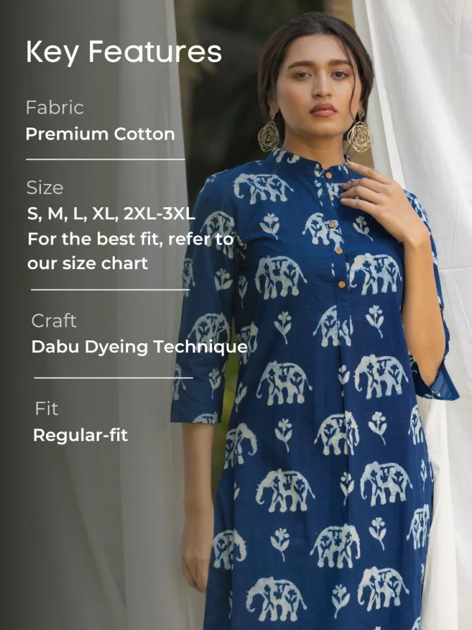 Vasant Indigo Cotton Kurta