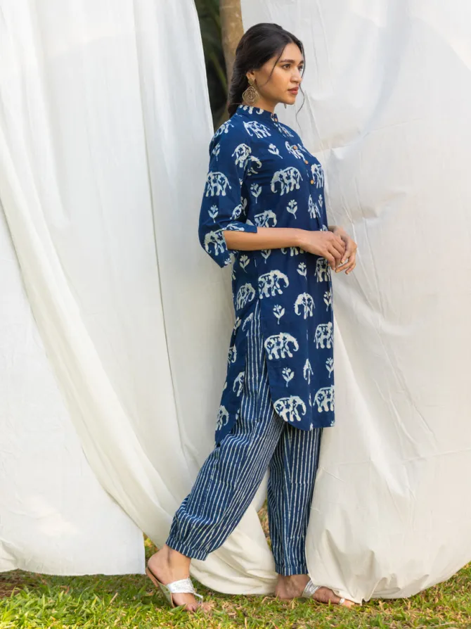 Vasant Indigo Cotton Kurta