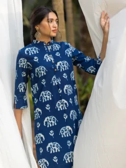 Vasant Indigo Cotton Kurta