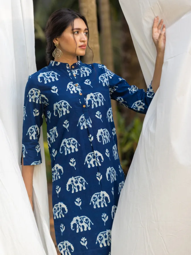 Vasant Indigo Cotton Kurta