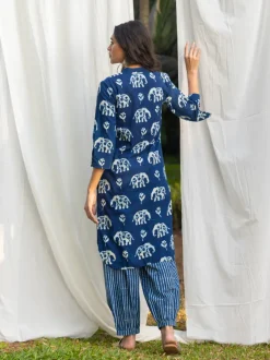 Vasant Indigo Cotton Kurta