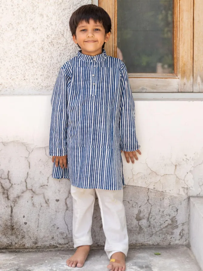 Veer Organic Cotton Block Printed Long Kurta