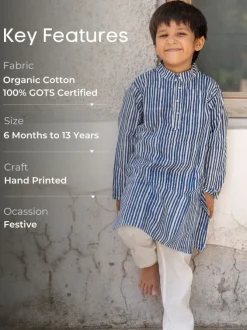 Veer Organic Cotton Block Printed Long Kurta