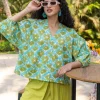 Verdure Cotton Linen Kaftan Top