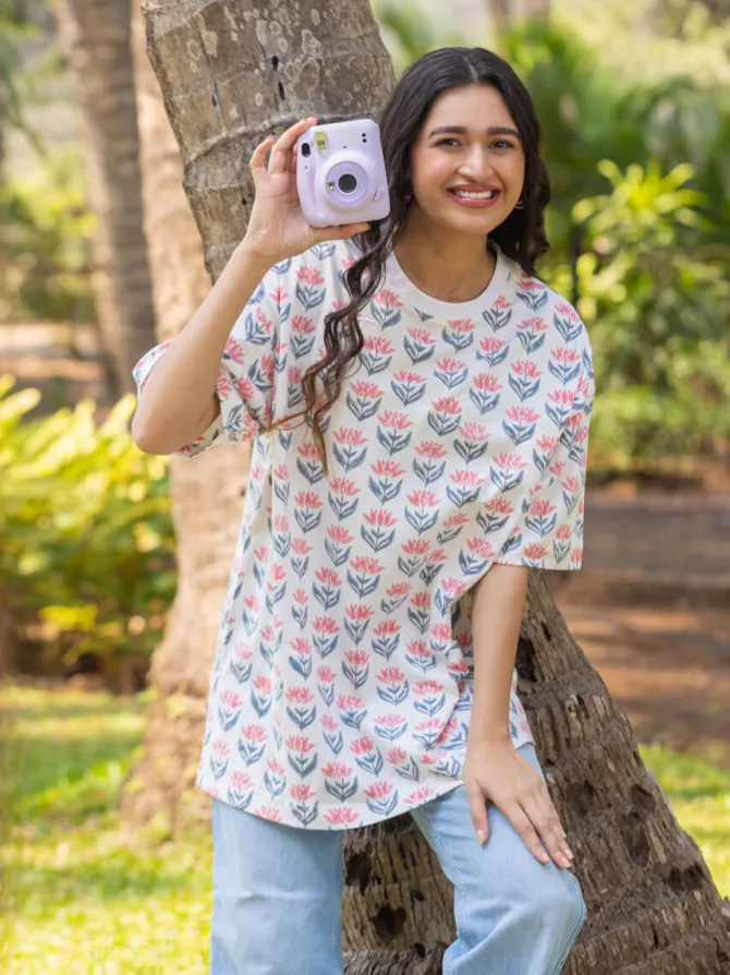 Vishwa Hand Block Printed Oversized T-shirt