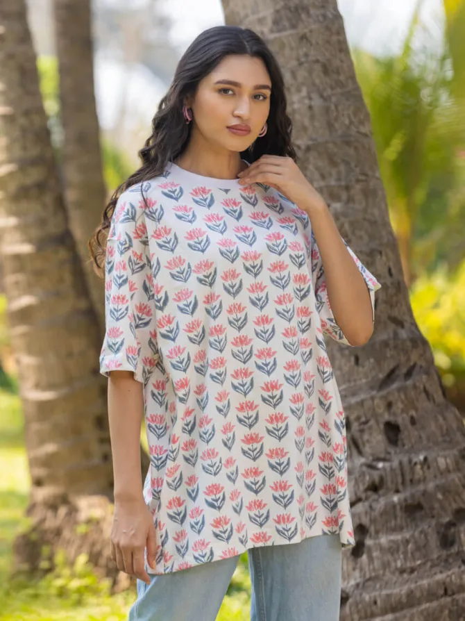 Vishwa Hand Block Printed Oversized T-shirt