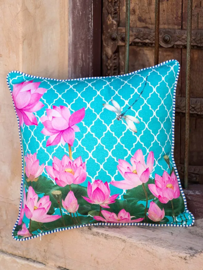 Vrindavan Cotton Cushion Cover - 16 Inch