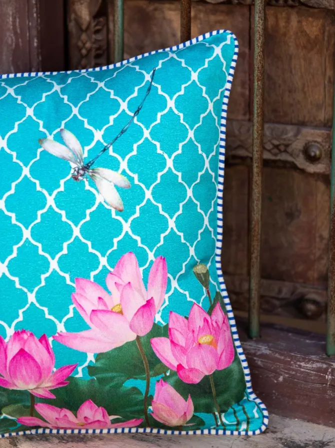 Vrindavan Cotton Cushion Cover - 16 Inch